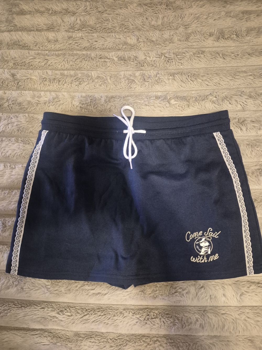 Peanuts Snoopy Come Sail With Me Lace Trim Skort Small